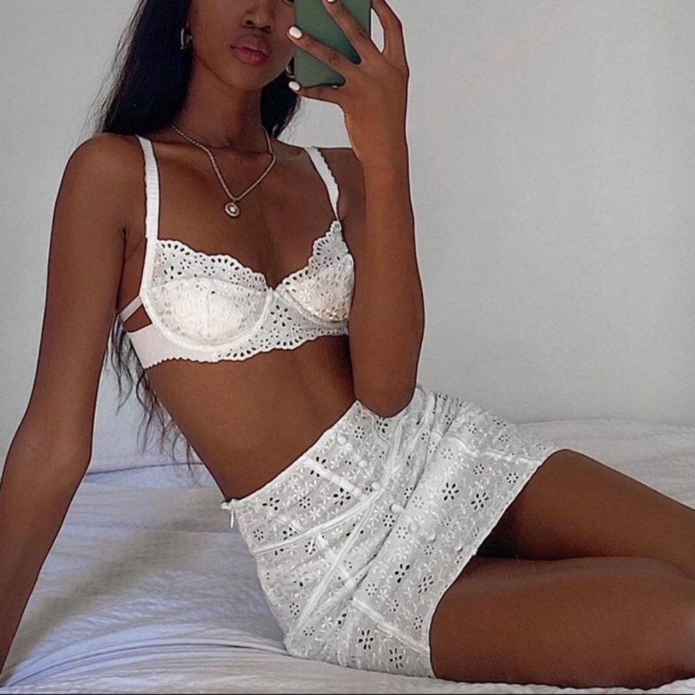 For Love & Lemons Sophie Eyelet Skirt